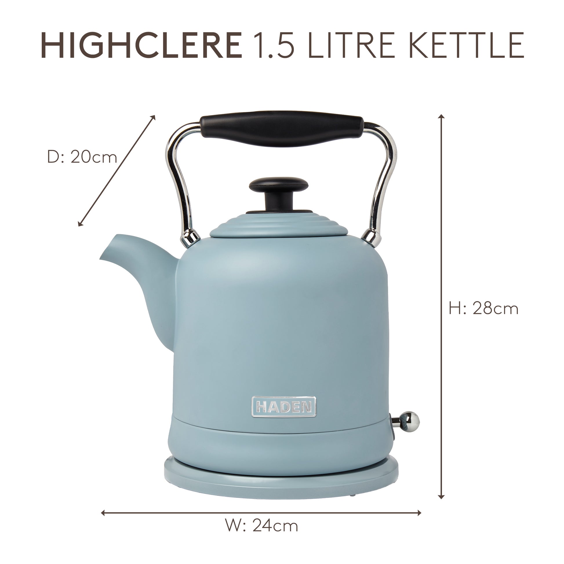 Haden Highclere Poole Blue Kettle Electric Kettles Haden