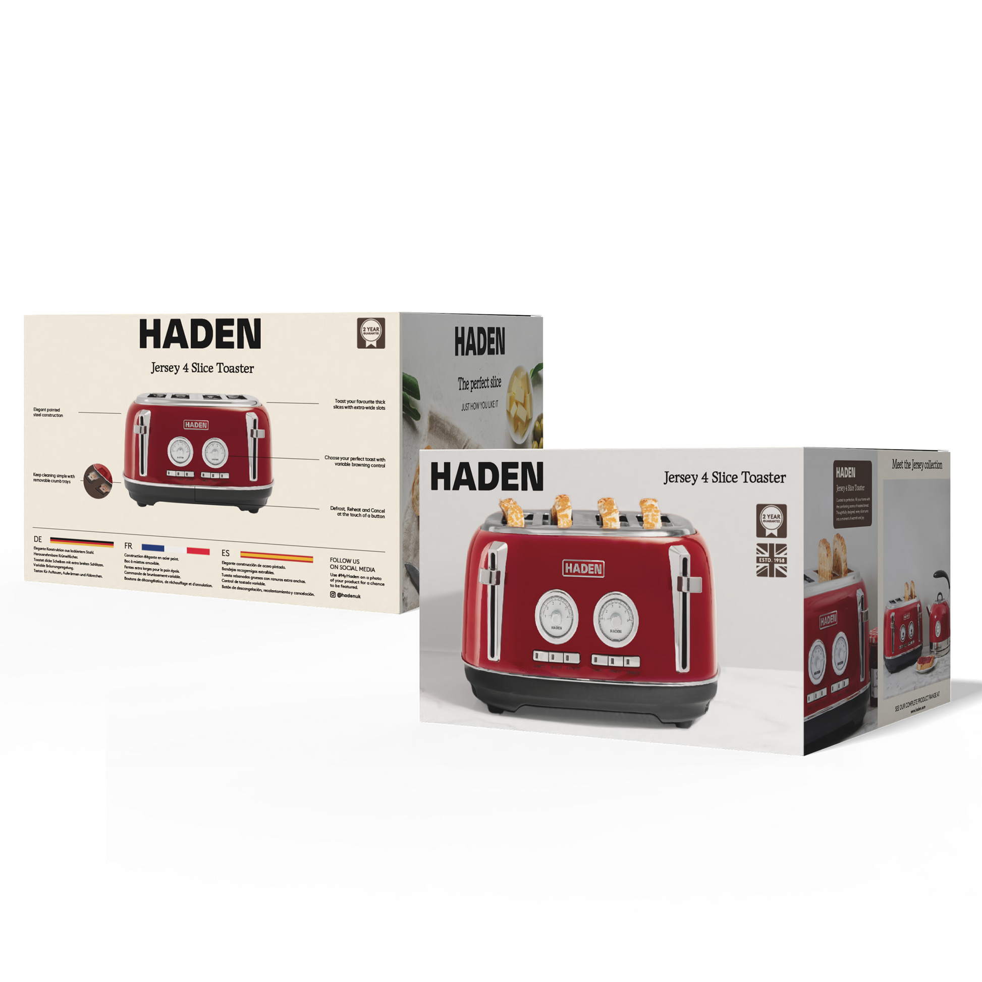Haden Jersey Red 4 Slice Toaster Toasters Haden