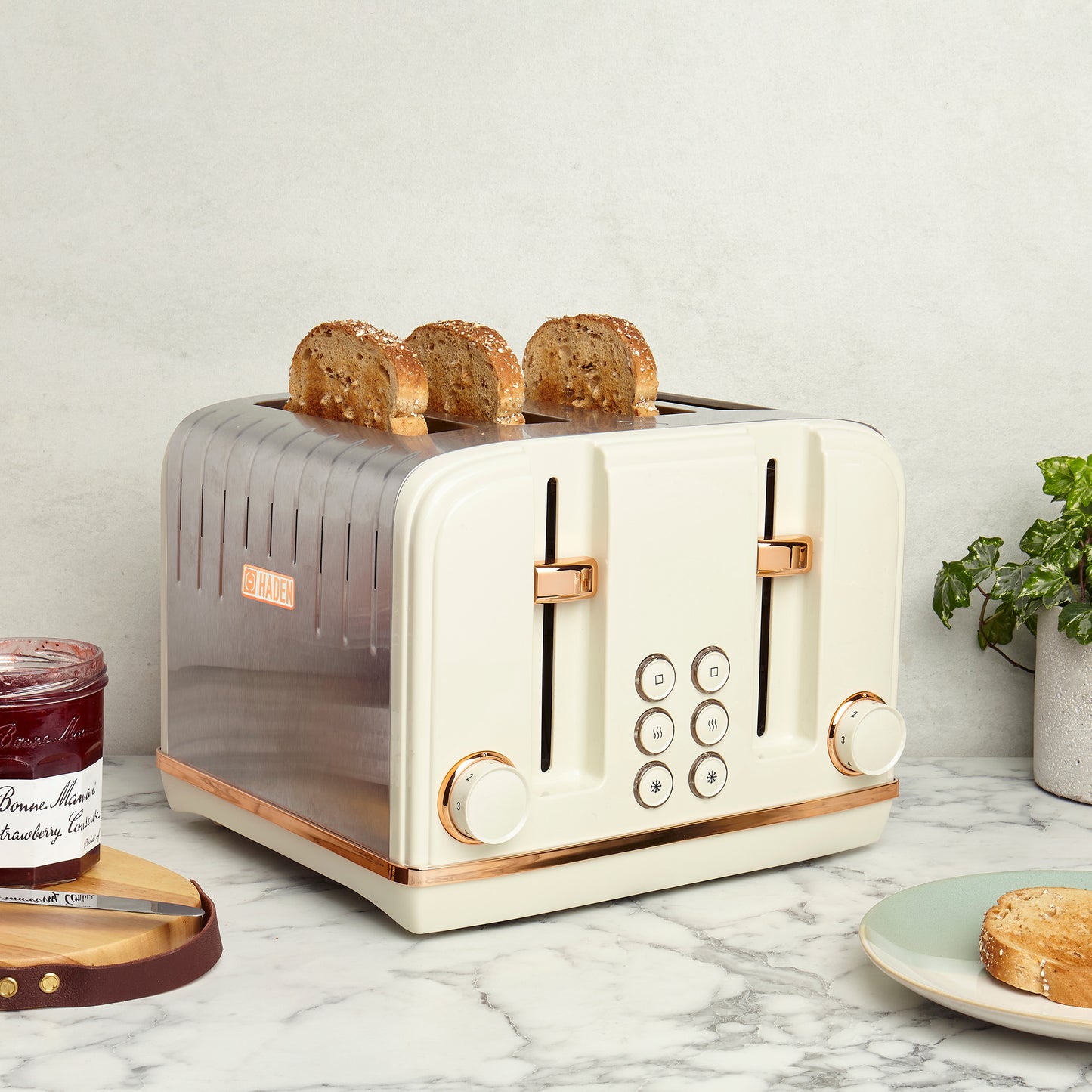 Haden Salcombe Cream and Copper 4 Slice Toaster