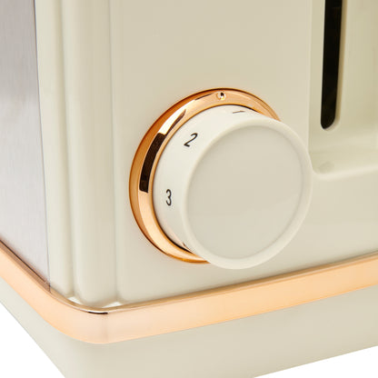 Haden Salcombe Cream and Copper 4 Slice Toaster Toasters Haden