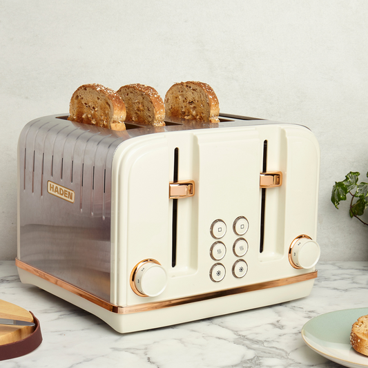 Haden Salcombe Cream and Copper 4 Slice Toaster Toasters Haden