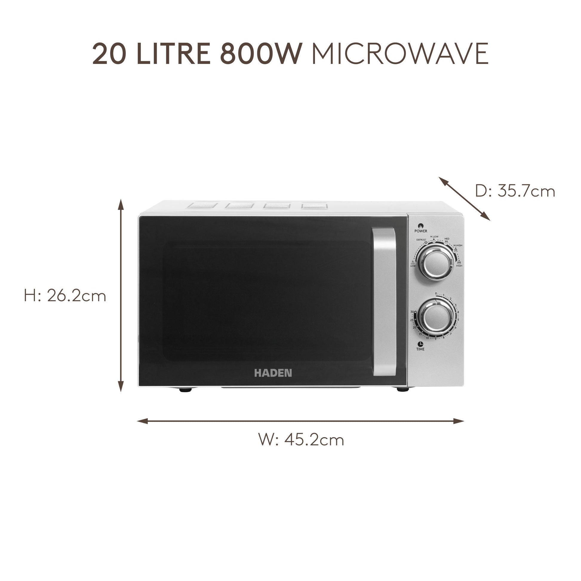Haden 20L Silver Microwave Microwave Ovens Haden