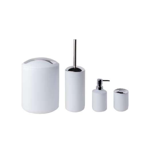 Essentials White Bathroom Accessory Set Bathroom Sabichi Homewares Ltd