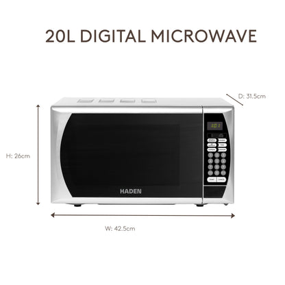 Haden 20L 800W Silver Microwave Microwave Ovens Haden