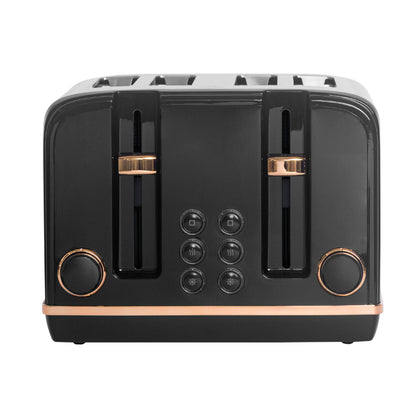 Haden Salcombe 4 Slice Toaster – Black & Copper Toasters Haden