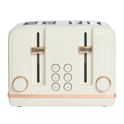 Haden Salcombe 4 Slice Toaster – Cream & Copper Toasters Haden