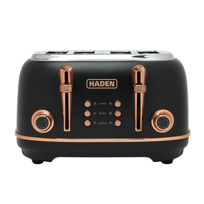 Haden Heritage 4 Slice Toaster – Black & Copper