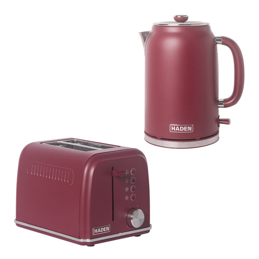 Haden Banbury Kettle and 2 Slice Toaster Bundle – Berry Red