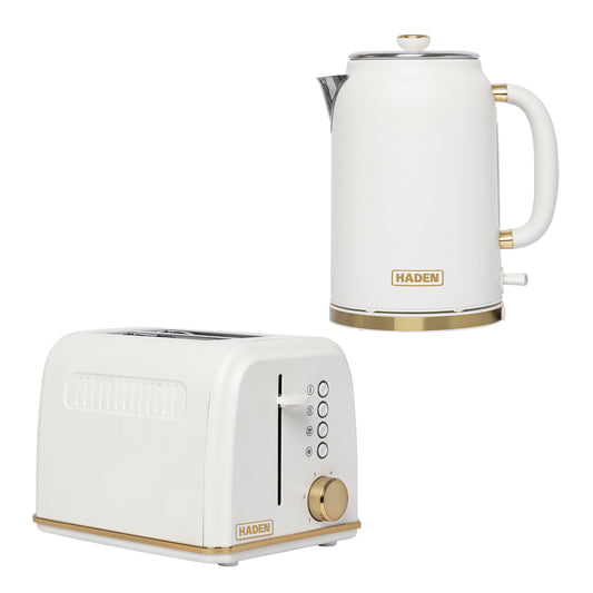 Haden Banbury Kettle and 2 Slice Toaster Bundle – Sour Cream
