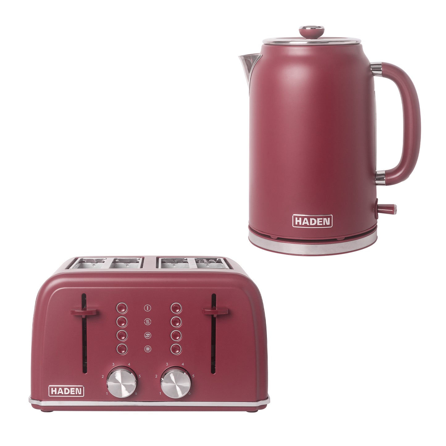 Haden Banbury Kettle and 4 Slice Toaster Bundle – Berry Red