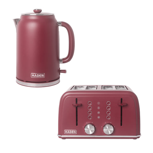 Haden Banbury Kettle and 4 Slice Toaster Bundle – Berry Red Bundle Haden