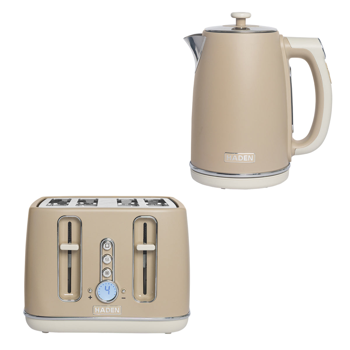 Haden Dorchester 1.7L Kettle & 4 Slice Toaster Bundle in Cashmere Bundle Haden