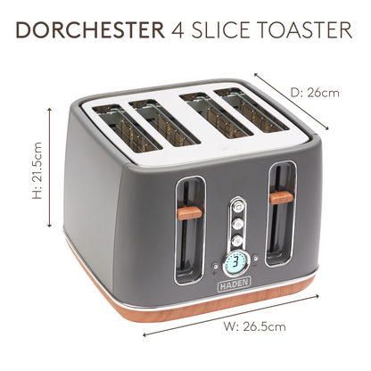 Haden Dorchester Grey 4 Slice Toaster Toasters Haden