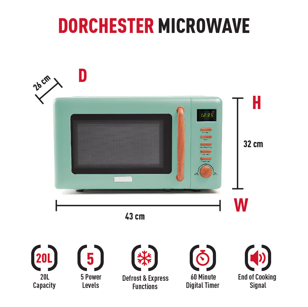 HADEN Dorchester Silt Green Compact Microwave + Reviews