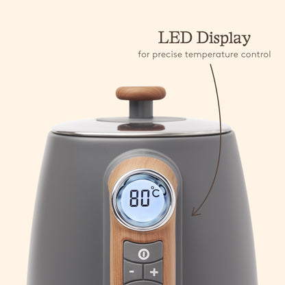 Haden Dorchester Grey Digital Variable Temperature Kettle Electric Kettles Haden