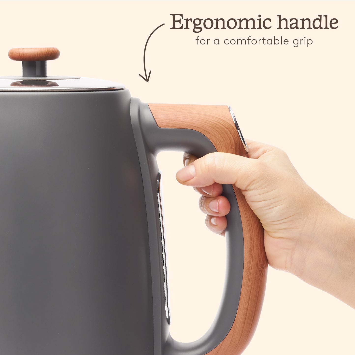 Haden Dorchester Grey Digital Variable Temperature Kettle Electric Kettles Haden