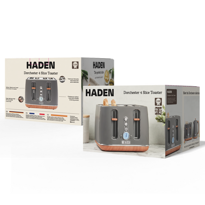 Haden Dorchester Grey 4 Slice Toaster Toasters Haden