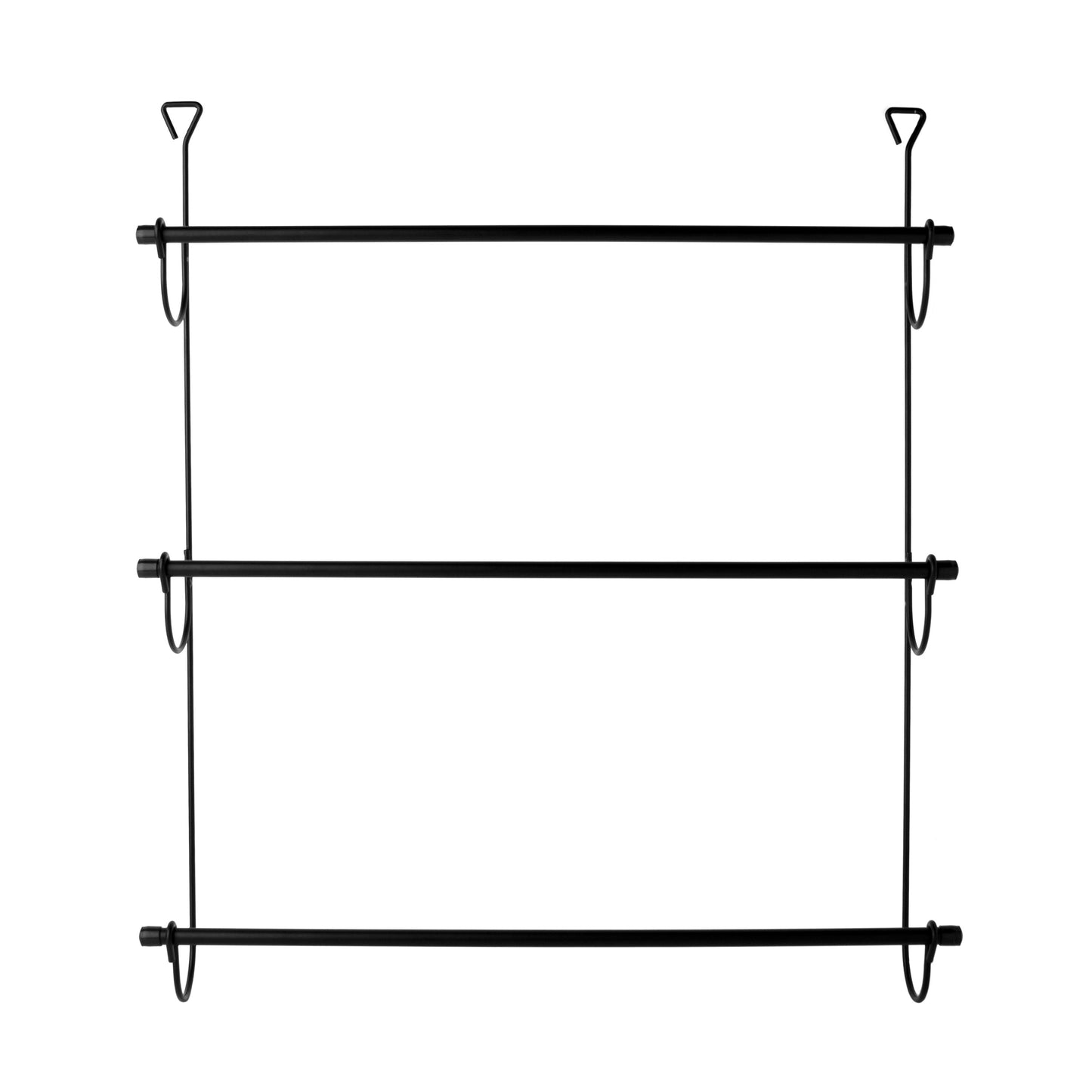 Matte Black 3 Tier Over The Door Towel Rail