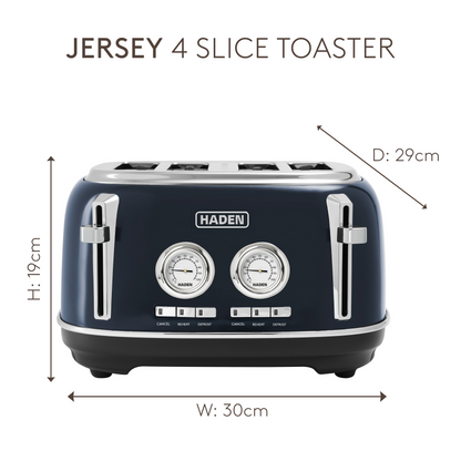 Haden Jersey Steel Blue 4 Slice Toaster Toasters Haden