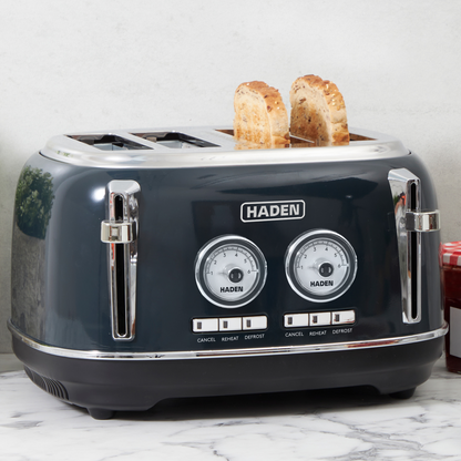 Haden Jersey Steel Blue 4 Slice Toaster Toasters Haden