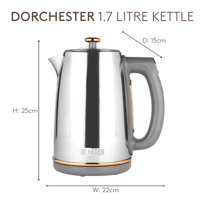 Haden Dorchester Chrome & Rose Gold Kettle Electric Kettles Haden