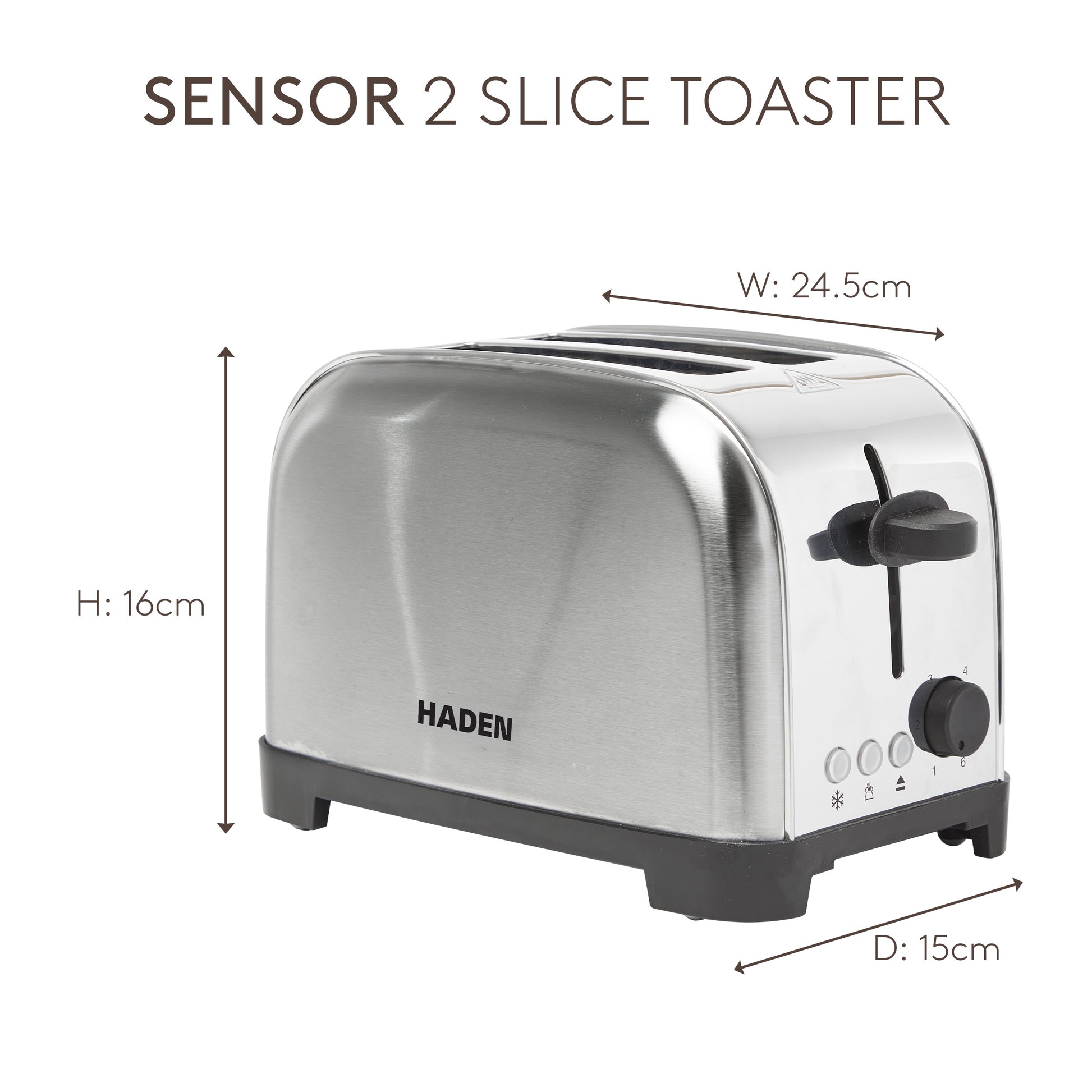 Haden Iver Stainless Steel 2 Slice Toaster Toasters Haden
