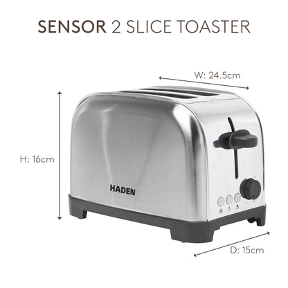 Haden Iver Stainless Steel 2 Slice Toaster Toasters Haden