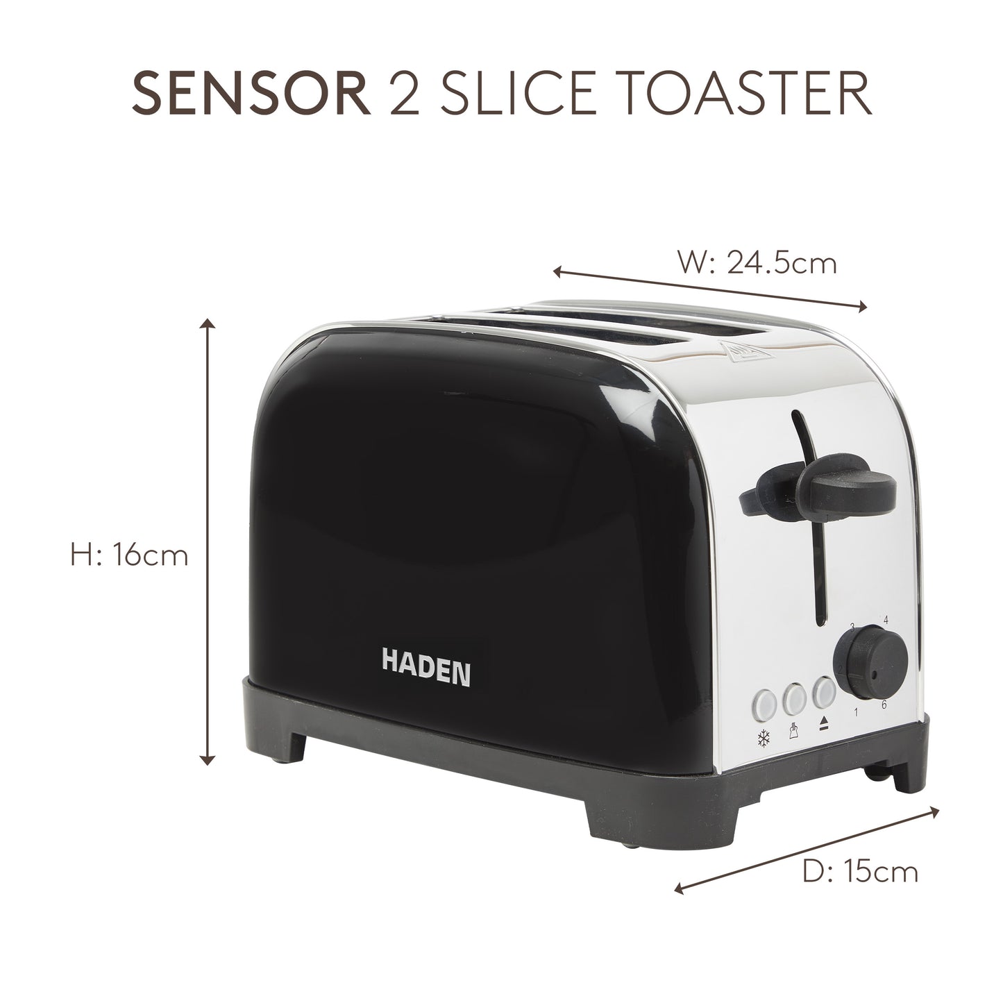 Haden Iver Black 2 Slice Toaster Toasters Haden