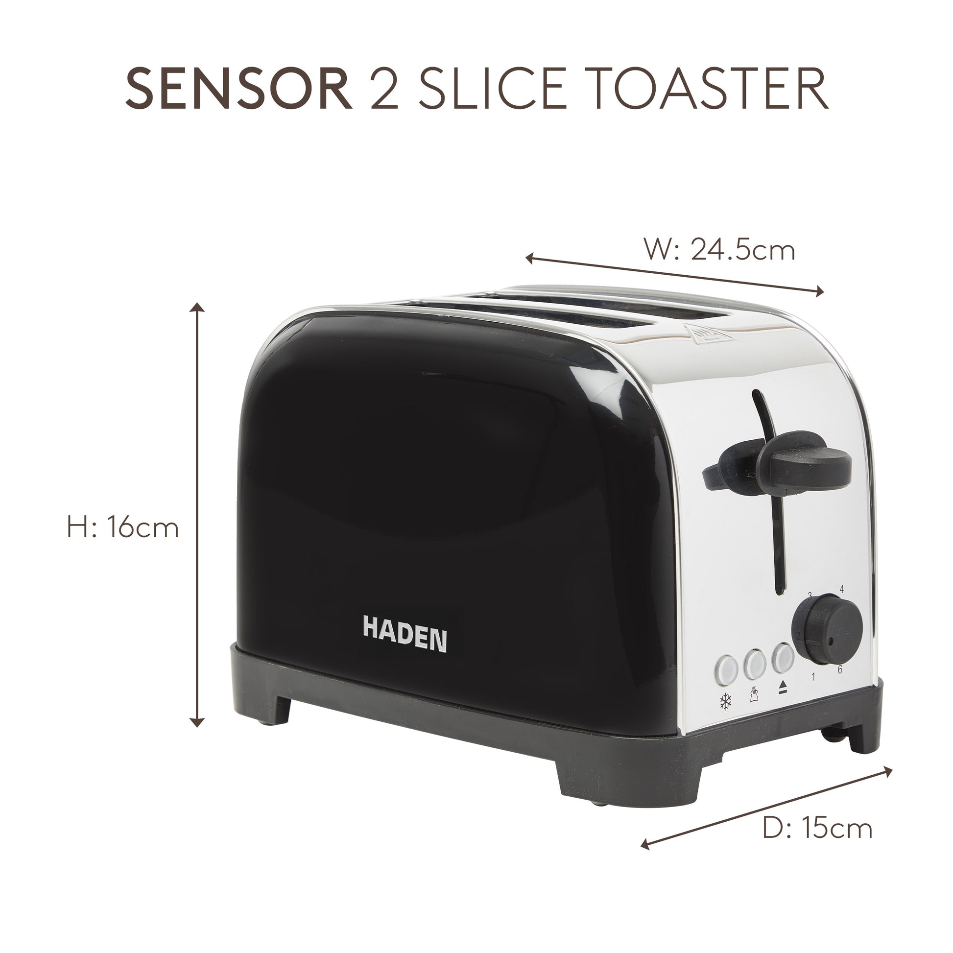 Haden Iver Black 2 Slice Toaster Toasters Haden