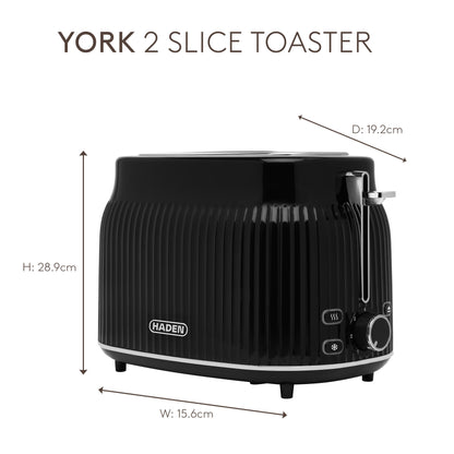 Haden York 2 Slice Toaster Black Toasters Haden