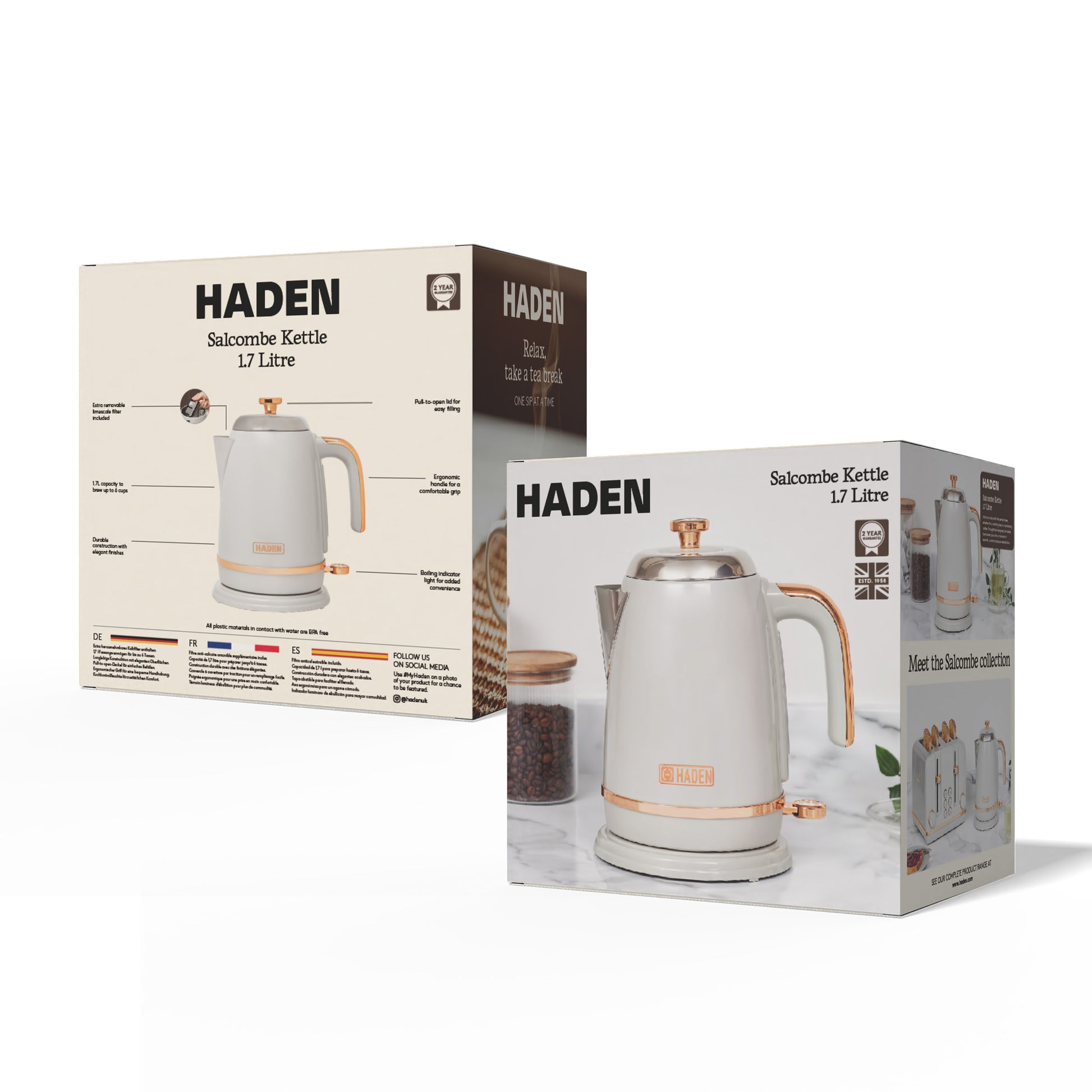 Haden Salcombe Grey Kettle Electric Kettles Haden