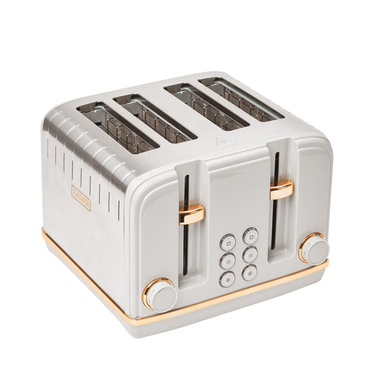 Haden Salcombe Grey & Copper 4 Slice Toaster Toasters Haden