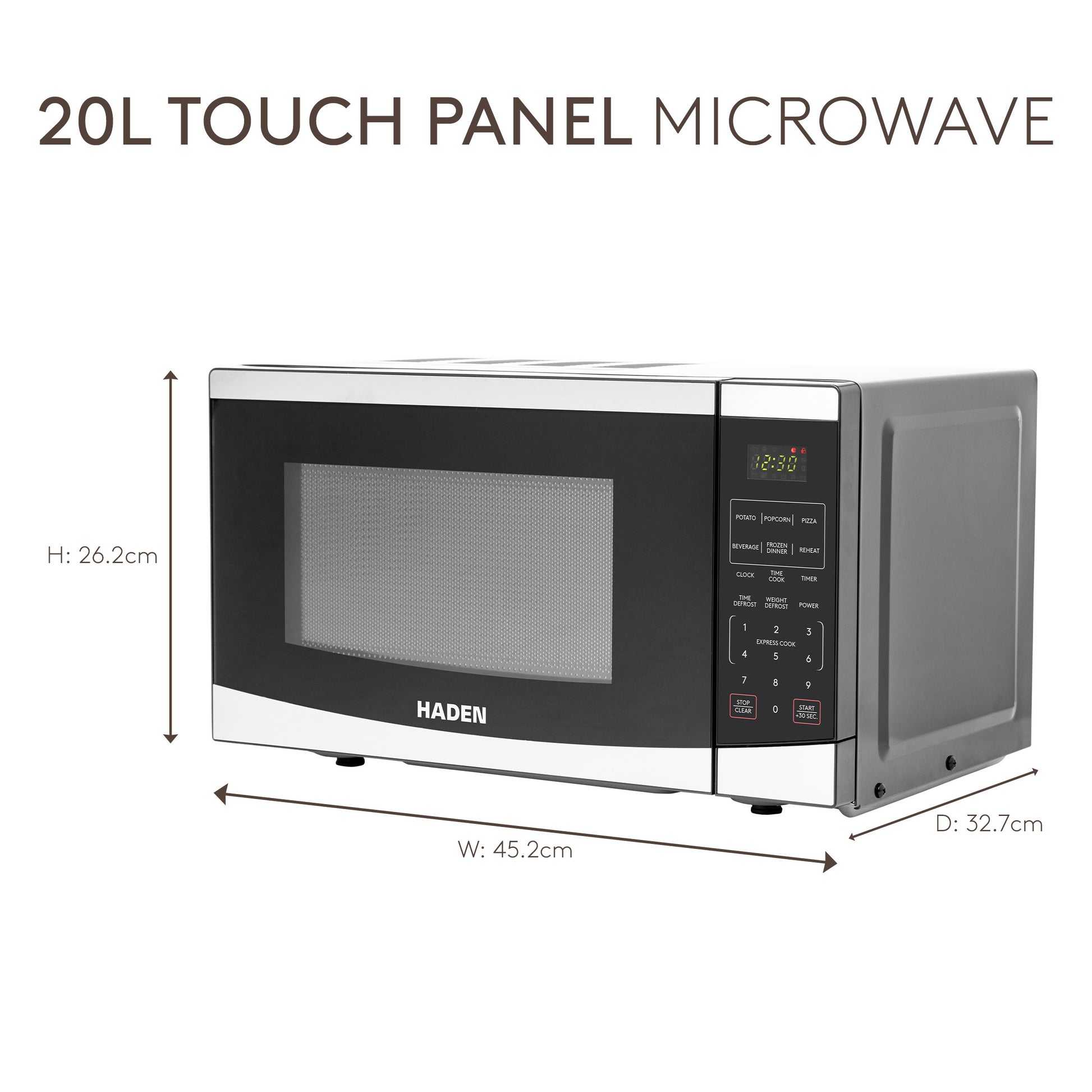 Haden 20L 800W Stainless Steel Digital Microwave Microwave Ovens Haden