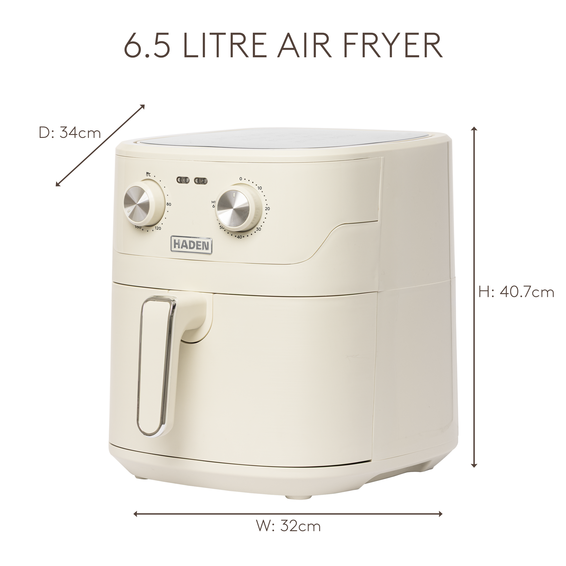Haden 6.5L Air Fryer Cream Air Fryers Haden