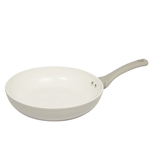 28cm Ribbed Frying Pan in Putty Kitchen Sabichi Homewares