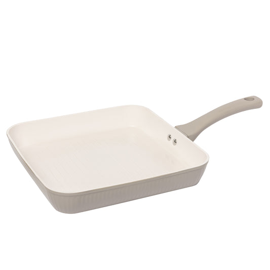 28cm Ribbed Grill Pan in Putty Kitchen Sabichi Homewares