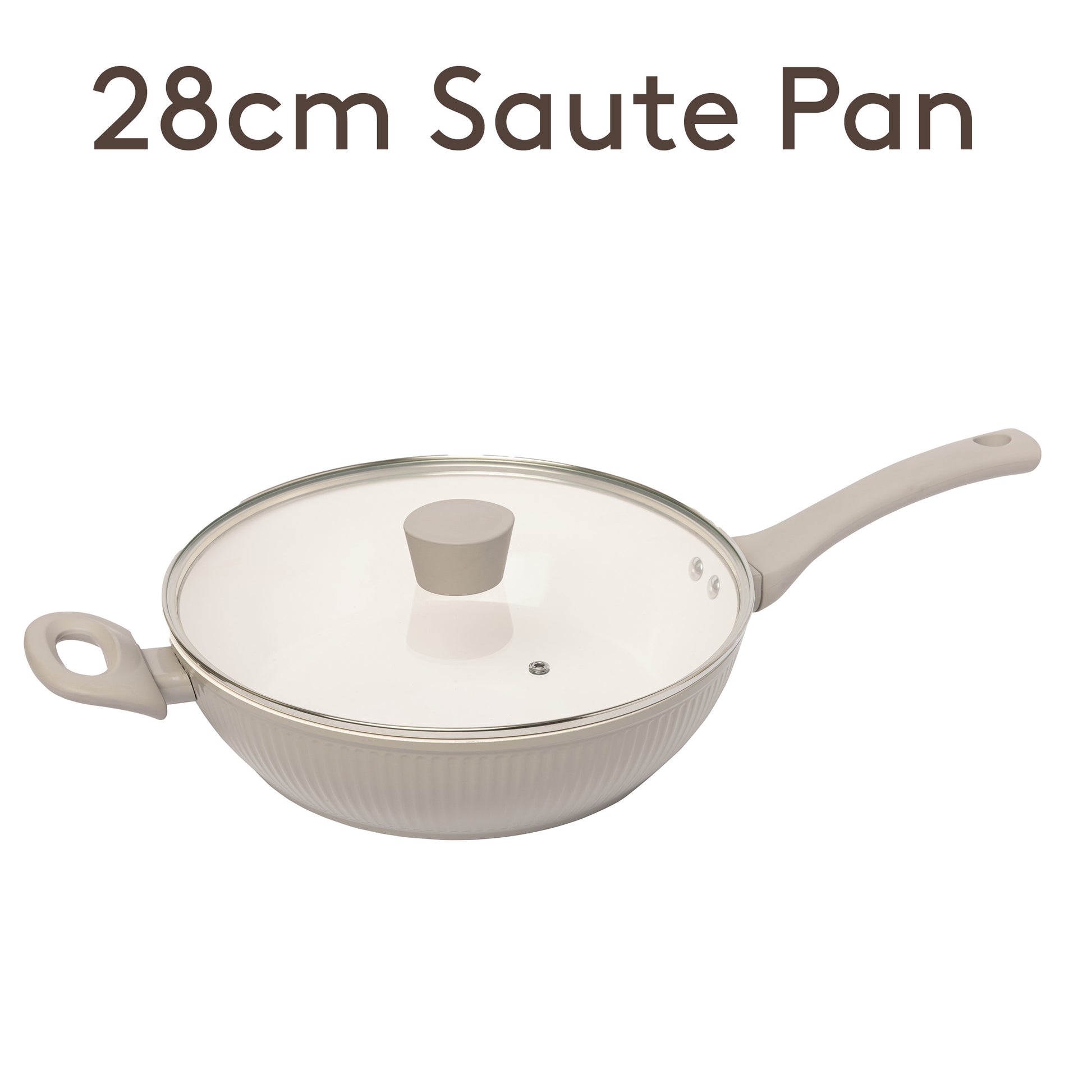 28cm Ribbed Sauté Pan in Putty Kitchen Sabichi Homewares