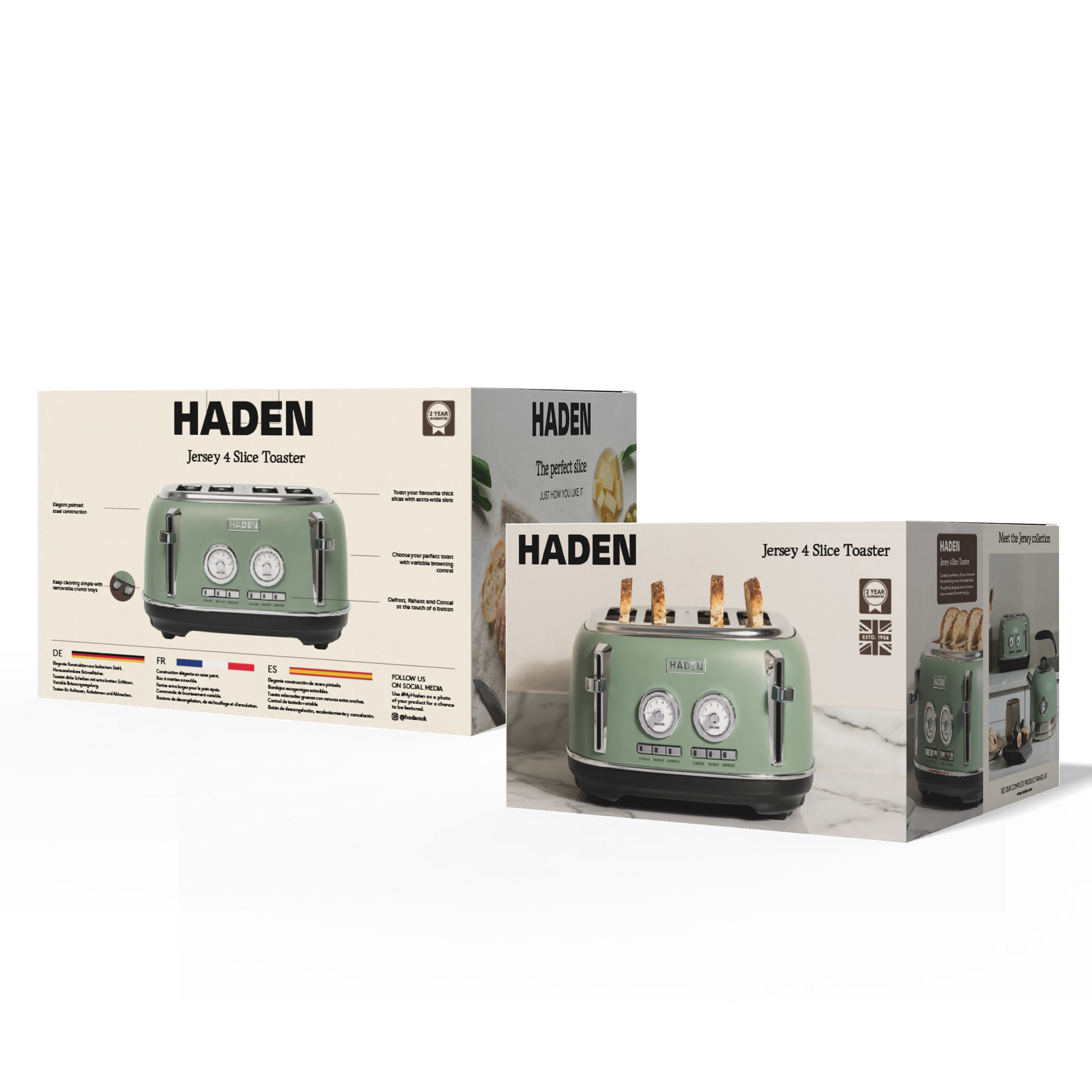 Haden Jersey 4 Slice Toaster Cedar Green Toasters Haden