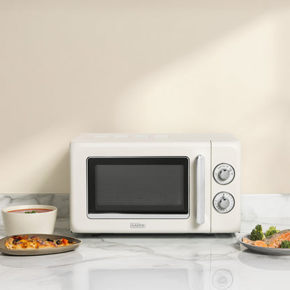 Haden 17L Retro Microwave in Cream Microwave Ovens Haden