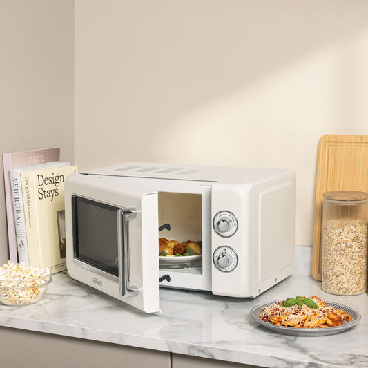 Haden 17L Retro Microwave in Cream Microwave Ovens Haden
