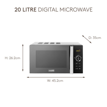 Haden 20L Digital Microwave in Black Microwave Ovens Haden