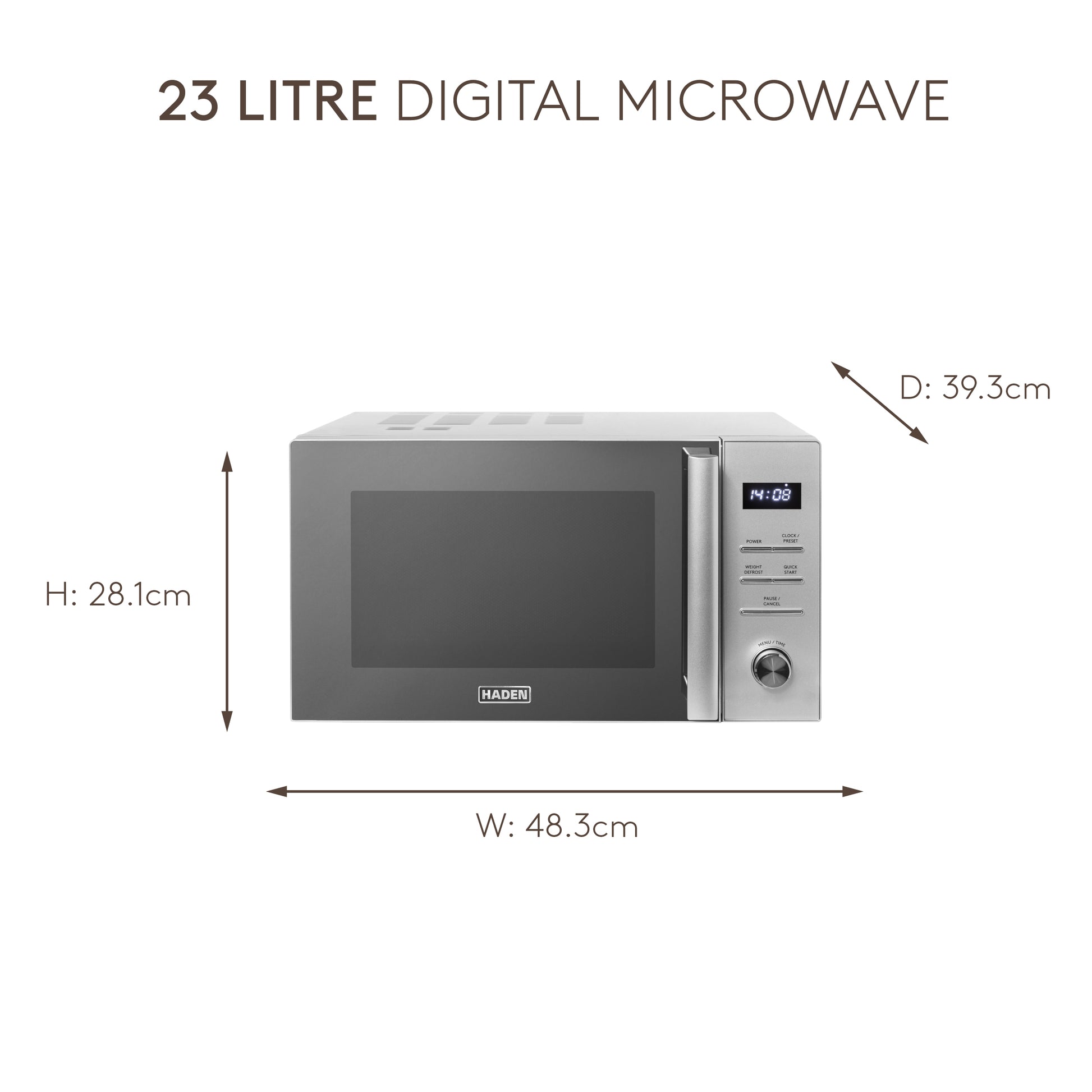 Haden 23L 900W Digital Stainless Steel Microwave Ovens Haden