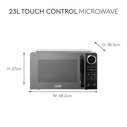 Haden 23L Touch Control Microwave in Black Microwave Ovens Haden
