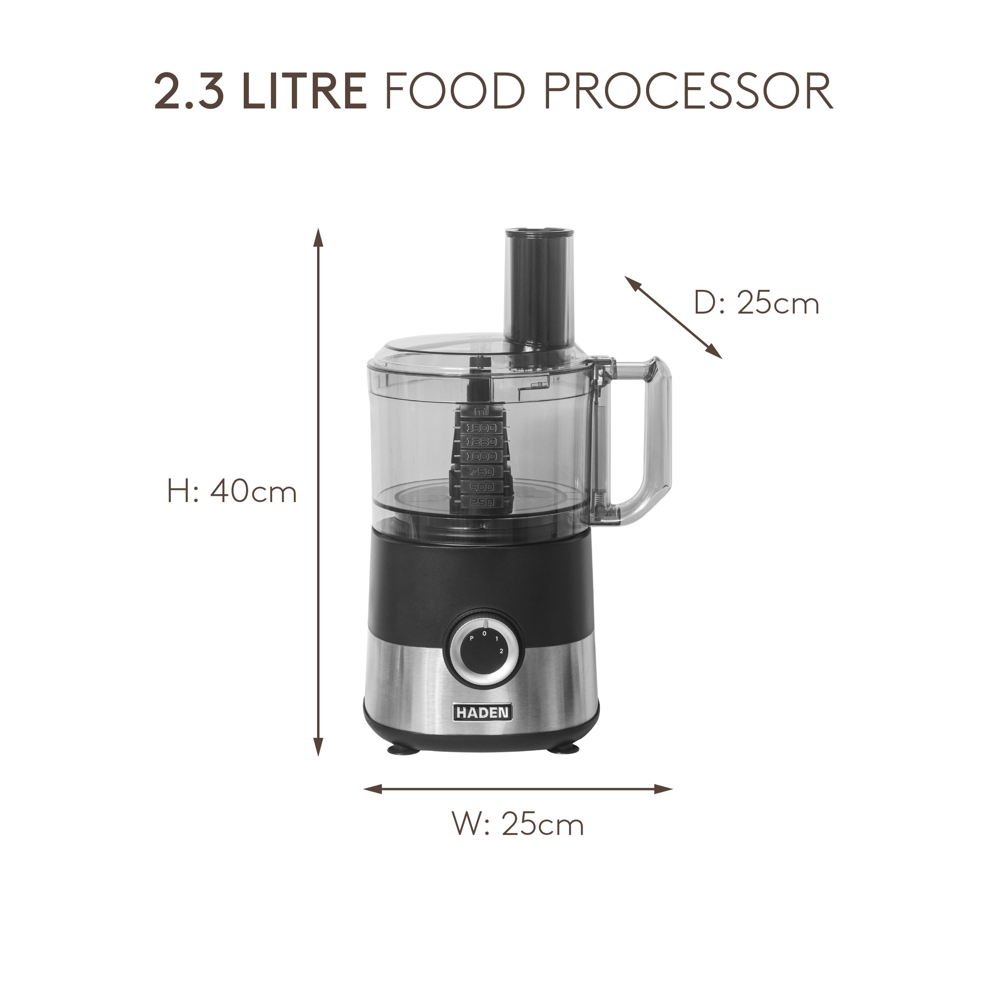 Haden 2.3L Food processor Food Mixers & Blenders Haden