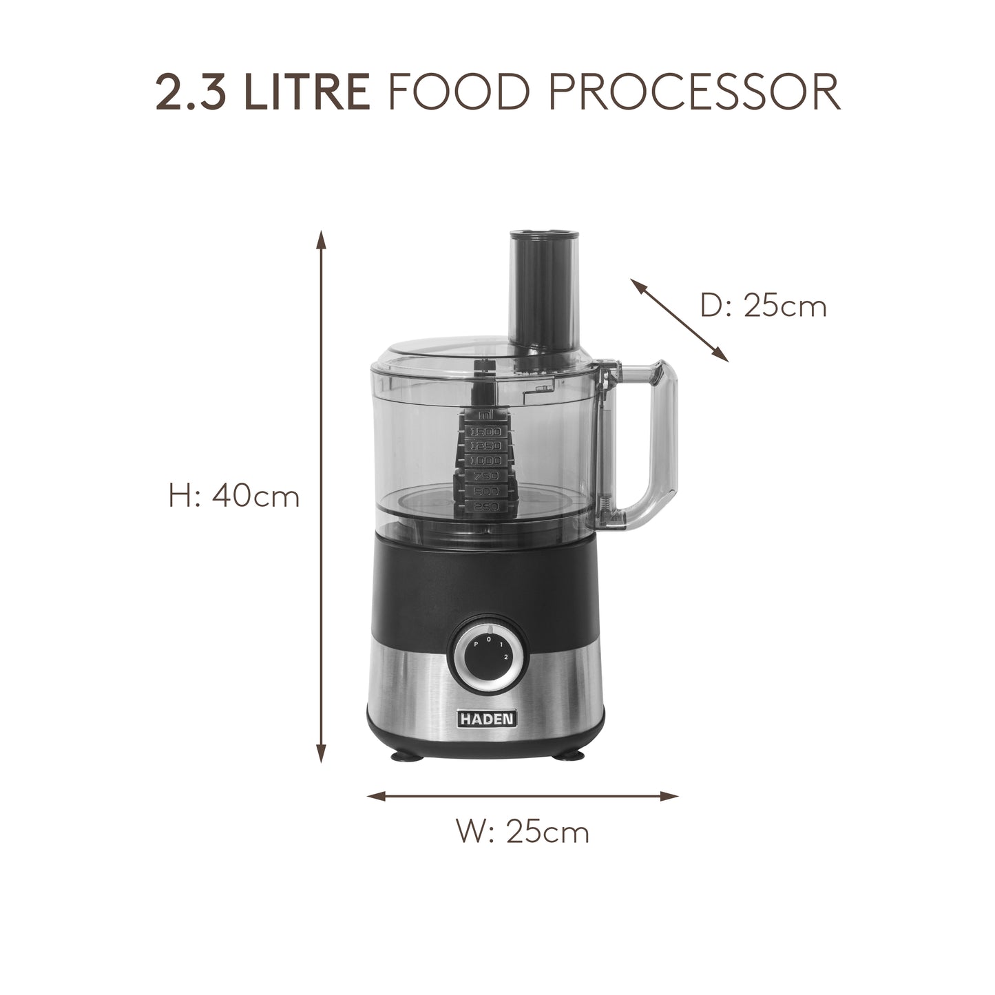 Haden 2.3L Food processor Food Mixers & Blenders Haden