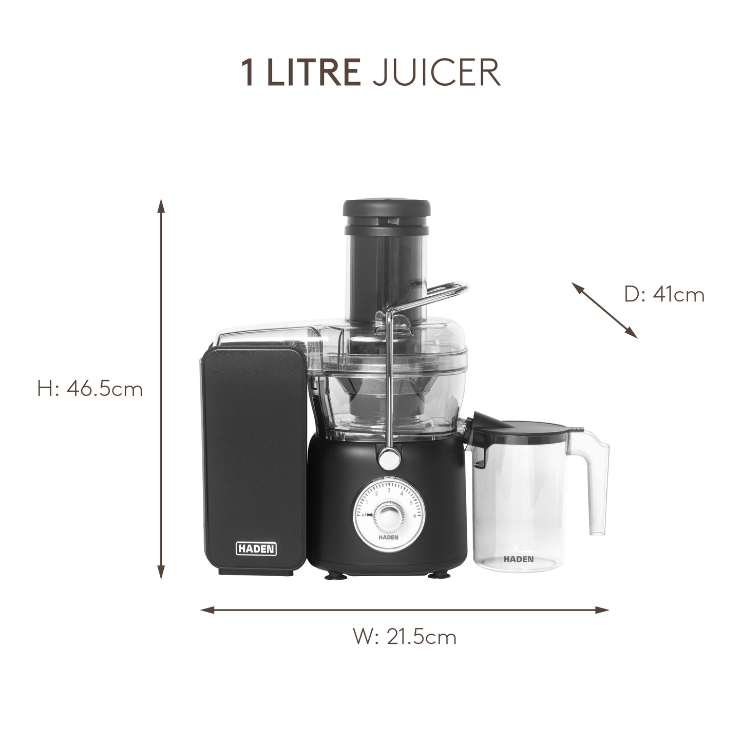 Haden 1L Juicer Black Juicer Haden