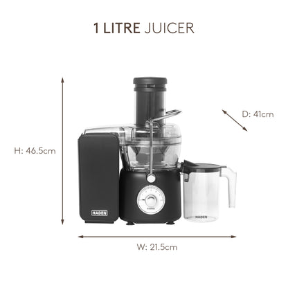 Haden 1L Juicer Black Juicer Haden