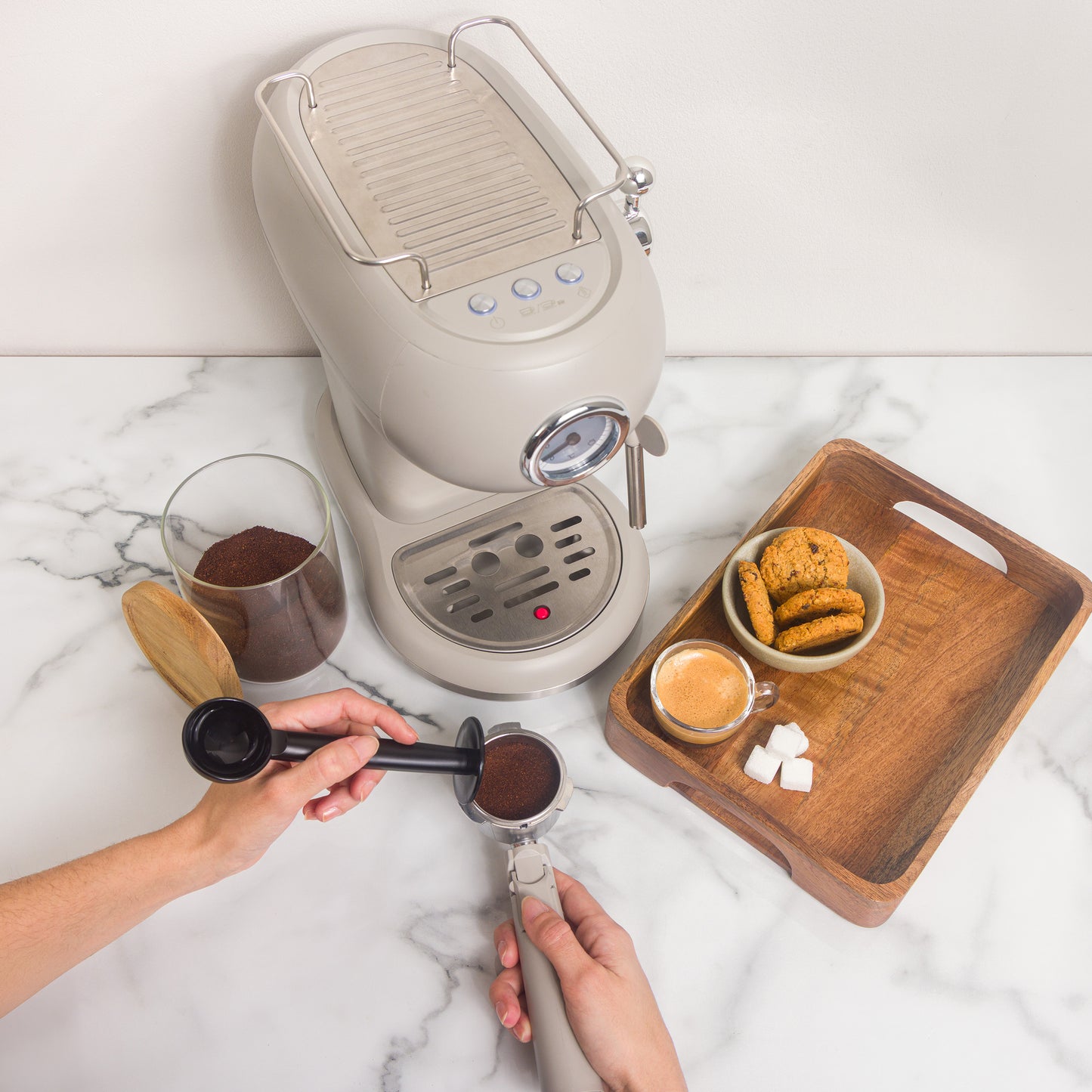Haden Barista Espresso Machine Putty Beige Coffee machine Haden