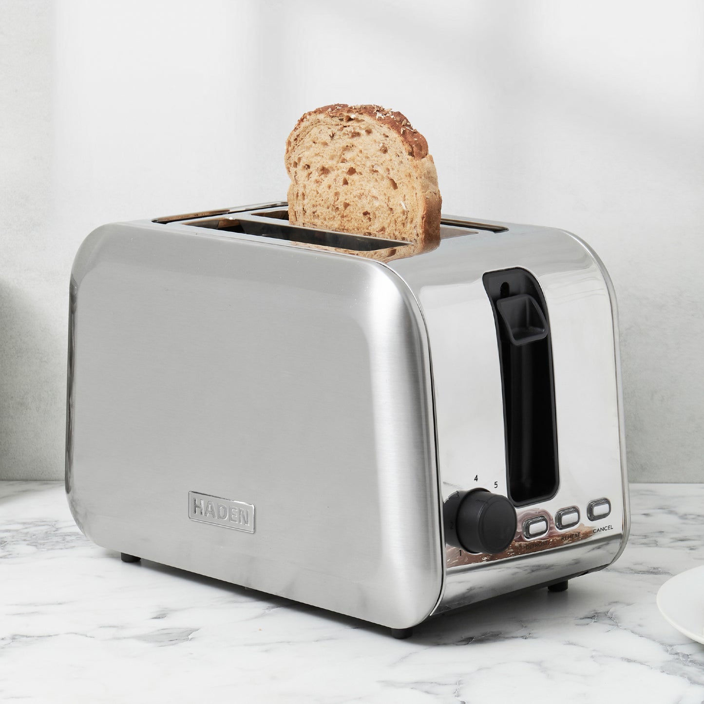 Haden Stoke Brushed Steel 2 Slice Toaster Toasters Haden