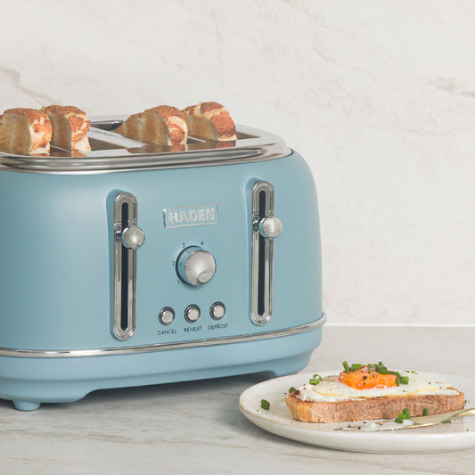 Haden Highclere Poole Blue 4 Slice Toaster Toasters Haden